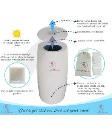 Diaper Pail Deodorizer - 12 Pack Bamboo Charcoal Filters for Odor Elimination in Disposable and Cloth Diapers, Trash Cans, and Shoes - Buy Online on SooperMarket.com