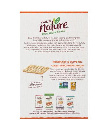 Back To Nature Non-GMO Rosemary Olive Oil Whole Wheat Crackers - 8.5 oz - Buy Online on SooperMarket.com