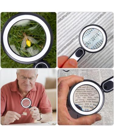 Udbrud Magnifying Glass with Light 30X Handheld Large Magnifying Glass with 3 Modes 21 LED Illuminated Lighted Magnifier USB for Macular Degeneration Seniors Reading Inspection Coins Jewelry Map - Buy Online on SooperMarket.com