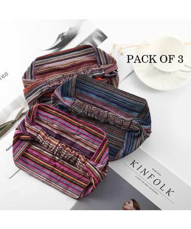CAKURE Boho Wide Headbands African Head Wraps for Women and Girls - Pack of 3 (Set1) - Buy Online on SooperMarket.com