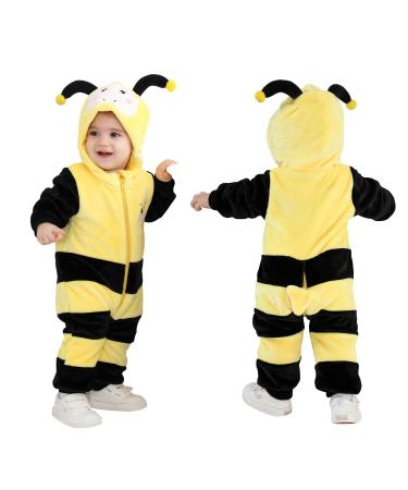 Doladola Unisex Baby Toddlers Romper Jumpsuit Hooded Cartoon Sleepsuits Infant Outfit 3 5-4 5 Years Bee
