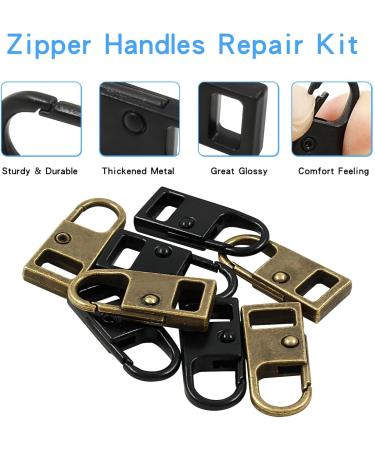 Zipper Pull Replacement - 10 Removable Zipper Pulls | Detachable Backpack Zipper Pulls | Zipper Replacement Slider | Versatile Sturdy Zipper Handle Fixer for Wallets Black Copper - Buy Online on SooperMarket.com