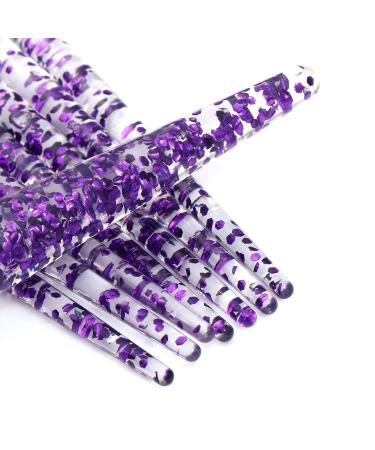 10-Piece Glitter Makeup Brush Set - Professional Acrylic Cosmetic Brushes for Eyes & Face - Violet - Buy Online on SooperMarket.com