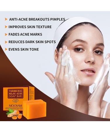 Kojic Acid Turmeric Soap 200g/7OZ - Skin Brightening, Dark Spot Treatment, Acne Face Wash - Buy Online on SooperMarket.com