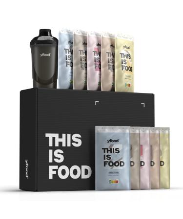 Yfood drinking meal powder trial package sugar arm lactose -free & gluten -free (10 meals 5 varieties) - This is food liquid food drinks with 25g protein 26 vitamins & minerals trial package powder