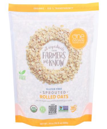 ONE DEGREE ORGANIC FOODS Organic Sprouted Rolled Oats, 24 OZ