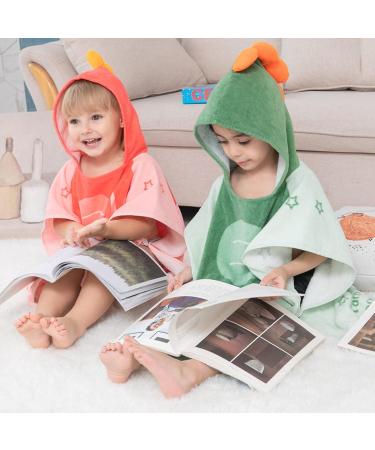 Supgomax Hooded Bathing Poncho for Kids | Cartoon Dinosaur Beach Towel & Baby Hooded Bath Towel | Absorbent and Fun for Swimming & Showers - Buy Online on SooperMarket.com