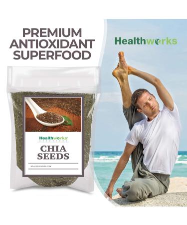 Healthworks Chia Seeds Raw (6 Pounds) - Omega 3, Fiber & Protein - Great for Shakes, Smoothies & Oatmeal - Buy Online on SooperMarket.com