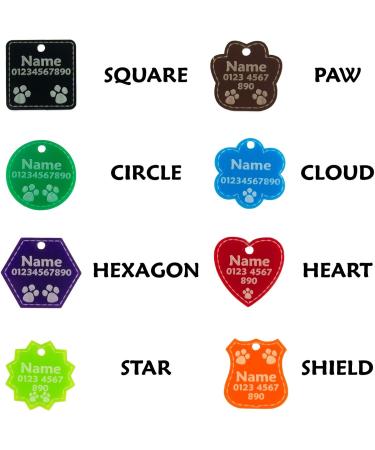 Personalised Cat Dog Tags Pet ID Engraved Acrylic Plastic Acrylic tags - Buy Online on SooperMarket.com