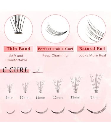 Glowing Win Individual Cluster Lashes - 120 PCS DIY Natural Eyelash Extensions | Wispy False Eyelashes 8-14mm Mix (0.07C 10D) - Buy Online on SooperMarket.com