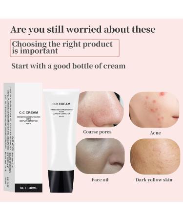 Grospe 2PCS Skin Tone Adjusting CC Cream for Mature Skin - Full-Coverage Foundation & Moisturizing Concealer in Natural+Ivory - Buy Online on SooperMarket.com