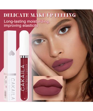 Yueci Matte Lip Gloss Lipstick - Long-Lasting Moisturizing & Waterproof 12H - Non-Stick Non-Fading - 1 ml Pack #06 - Buy Online on SooperMarket.com
