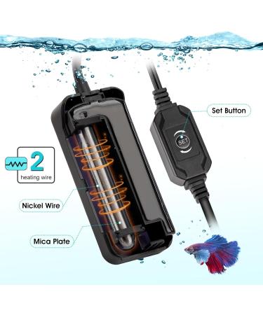 Hygger Mini Aquarium Heater 100W - Ideal for 38-76L Tanks | Thermostat for Fresh & Saltwater Aquariums - Buy Online on SooperMarket.com