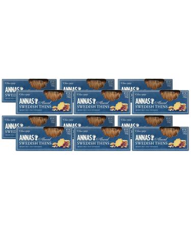 Annas Thins - Almond Pepparkakor - 5.25 Ounce (Pack of 12) non GMO + Vegan Almond 5.25 Ounce (Pack of 12)