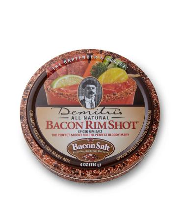 Demitri's Bacon RimShot Spiced Rim Salt 4-Ounce Tins (Pack of 4)