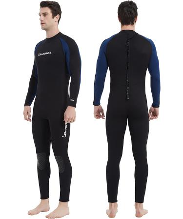 Lemorecn Men's Wetsuit Neoprene Full Body Diving Suit 3/2mm and 5/4mm - Black+Blue, Large | 16 Sizes Available - Buy Online on SooperMarket.com