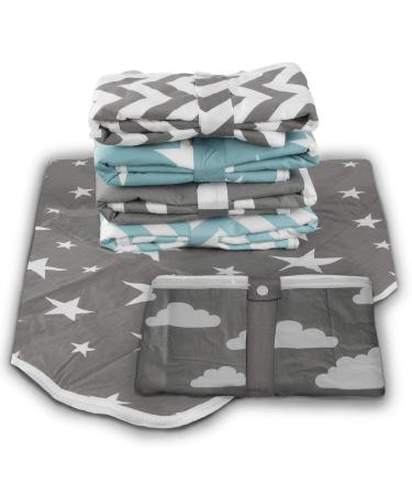 Breathable Washable Baby Diaper Wrap Pad | 50x70 cm Zigzag Gray | Reusable Infant & Toddler Ceiling Pad - Buy Online on SooperMarket.com