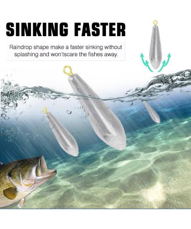 AMYSPORTS Drop Shot Fishing Weights Kit - Removable Lead Sinkers for Bass Casting - Size 1 (1oz.) - 10 pcs - Freshwater and Saltwater - Buy Online on SooperMarket.com