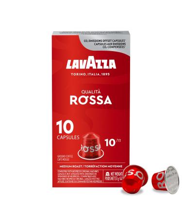 Lavazza Qualita Rossa Medium Roast Coffee Capsules Compatible with Nespresso Original Machines Full-bodied balanced espresso dried fruit aftertaste (100 pack)