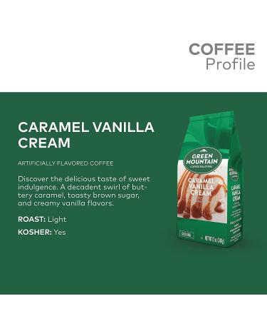 Green Mountain Coffee Roasters Caramel Vanilla Cream Ground Coffee 12 oz - Light Roast - Bagged Flavorful Ground Coffee - 1 Pack - Buy Online on SooperMarket.com