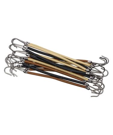 Women 15 Pack Ponytail Hooks Bungee Small Rubber Bands Hair Ties Accessories Elastic Holder Blonde Beige Styling Headbands Tools Claw Thick Hair Clips for Girl (5 Black + 5 Brown + 5 Apricot)