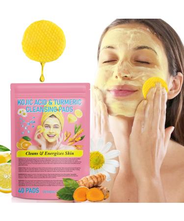 Turmeric Kojic Pads Turmeric Kojic Acid Pads Turmeric Kojic Acid Pads Infused Foaming Exfoliating Pads Turmeric Cleansing Pads Helps Balance Skin Oil and Water (1)