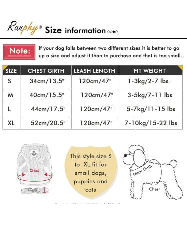 Ranphy Cat Dishes & Adjustable Dog Harness - Reflective No Pull Soft Mesh Comfortable Fit for Small Dogs - Pink - Buy Online on SooperMarket.com