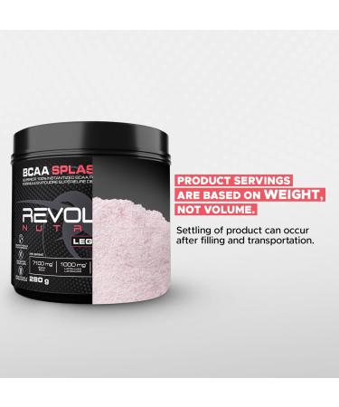 Revolution Nutrition BCAA Splash BCAA Powder Vegan Formula Zero Calorie Lactose Free Muscle Recovery Post Workout 7100 Mg of Branched Chained Amino Acid 1000 mg Citrulline Malate 280 G 46 Servings (Sour Watermelon 0.62 Pound) Watermelon 0.62 Pound - Buy Online on SooperMarket.com