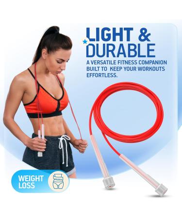 Portum Springs Adjustable Speed Jump Rope - Fitness Rope for Men Women & Kids - 2.8m Lightweight Skipping Rope for Effective Workouts - Buy Online on SooperMarket.com