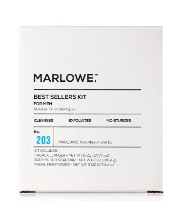MARLOWE Best Sellers Kit | No. 203: Body Scrub Soap, Men's Facial Cleanser & Moisturizer Set - Buy Online on SooperMarket.com