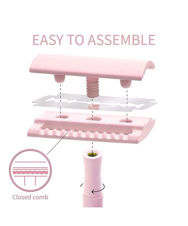 Bambaw Pink Double Edge Safety Razor for Women | Eco-Friendly Reusable Metal DE Razor | Best Safety Razor for Women - Buy Online on SooperMarket.com