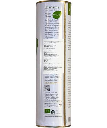 Charisma Greek Organic Extra Virgin Olive Oil from Crete Tin 1L - Cold Extraction 1 L - Buy Online on SooperMarket.com