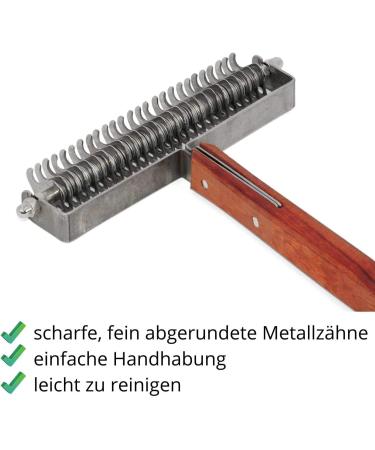 Amesbichler Horse Barn Cleaning Combat - Anti-Tangle Rake & Scratch Remover for Icelandic Horse Care | Durable Metal & String Striegel - Buy Online on SooperMarket.com