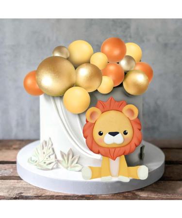 DRWATE Lion Cake Topper with Balls Cake Decorations for Wild Animals Themed Birthday Baby Shower Party Supplies (STYLE 4) - Buy Online on SooperMarket.com