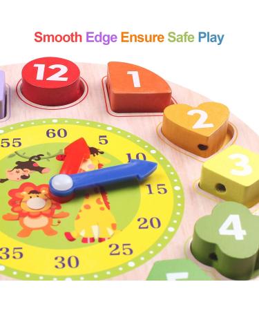 Reastar Montessori Learning Watch - Wooden Educational Toy for Kids Age 3+ | Fun Number & Animal Patterns Perfect for Early Development - Buy Online on SooperMarket.com