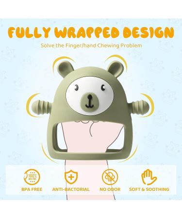 COZYPANDA Baby Teething Toys 0-12 Months - Silicone Teether for Sore Gums, BPA Free - Sage Color - Soothing Chew Toy for Boys and Girls - Buy Online on SooperMarket.com
