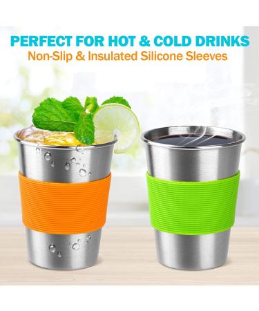 Kids Cups with Straw and Lid - 5 Pack 12oz Stainless Steel Tumbler Set | Spill Proof, Unbreakable Water Glasses for Toddler, Children, Adults | BPA-Free Sippy Mug with Coasters - Indoor/Outdoor - Buy Online on SooperMarket.com