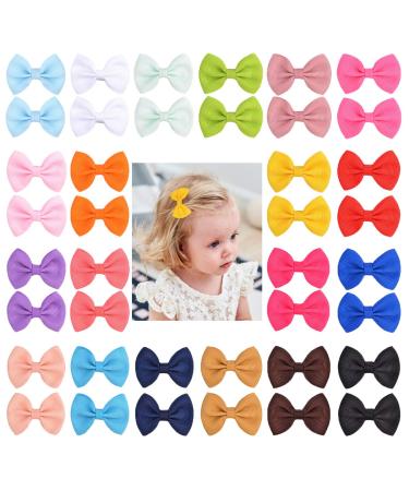 40pcs 1.8" Baby Hair Clips for Girls Mini Hair Clips Grosgrain Ribbon Hair Accessories for Kids Toddlers Infants