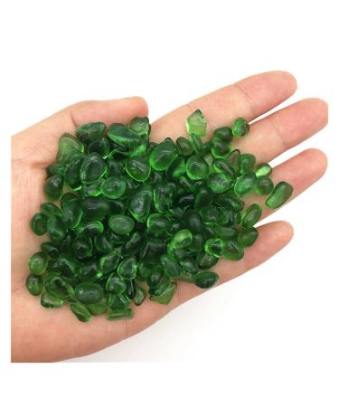 Natural Crystal Rough 50g 7-9mm Green Glass Gravel Glaze Stone Rock Polished Aquarium Specimen Decor Natural Quartz Crystals Home Decoration ERTEYIN