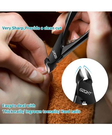 SZQHT Professional Toe Nail Clippers - Cuticle for Ingrown Fingernails - Manicure & Pedicure Kit for Elder - Thick Nails Care - Buy Online on SooperMarket.com