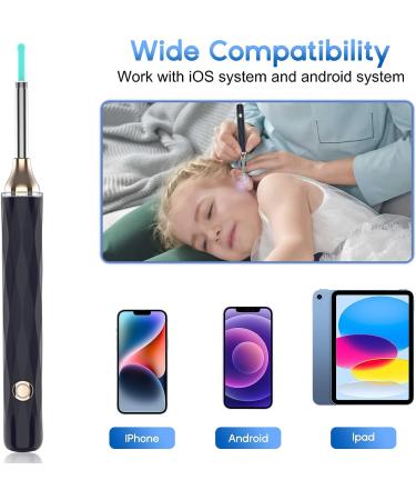 Wireless Ear Wax Removal Tool with Camera and Light - WiFi Enabled, Compatible with iPhone, iPad, Android - Includes 4 Earmuffs - Buy Online on SooperMarket.com