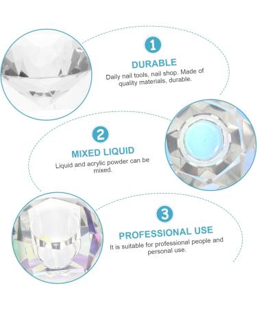 minkissy 2 Pcs Nail Art Crystal Cup Glass Dappen Dish for Acrylic Nails Nail for Acrylic Application Glass Tumbler with Lid Glass Containers for Liquids Nail Tech Bowl White Matte 5.5x5.5cmx2pcs Whitex2pcs - Buy Online on SooperMarket.com