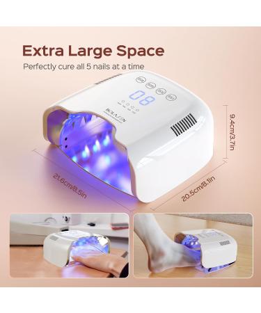 BOLASEN Cordless Rechargeable UV Nail Lamp - 54W Wireless LED Nail Dryer for Gel Nails Portable & Professional Curing Light with Metallic Reflector - Perfect for Home & Salon Use - Buy Online on SooperMarket.com
