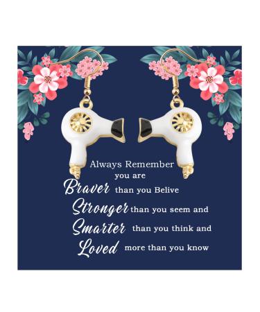 MYOSPARK Hair Stylist Gift Hair Dryer Earrings Hairdresser Gift Hair Stylist Jewelry Stylists Graduate Gift Cosmetology Gift (Hair Dryer Earrings)