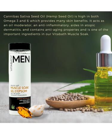 Vitabath Men's Amber Woodland Epsom Salt Muscle Soak - 21.2 oz for Workout Recovery & Relaxation - Buy Online on SooperMarket.com