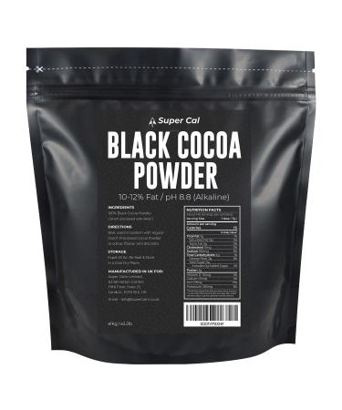Black Cocoa Powder for Baking - 1kg Pouch | Intense Deep Black Dutch Processed Cocoa Powder - Unsweetened Cocoa Powder | pH 8.8 (Zero Bitterness) with 10-12% Fat | Super Cal