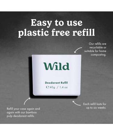 Wild - Mens Natural Refillable Deodorant Starter Kit - Black Case with Fresh Cotton & Sea Salt Ocean Mist & Thunderstorm Scents - Long Lasting Protection - Aluminium Free - Vegan & Eco-Friendly - Buy Online on SooperMarket.com