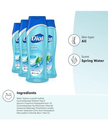 Dial Spring Water Body Wash 21 fl oz - Pack of 4, Unscented - Buy Online on SooperMarket.com