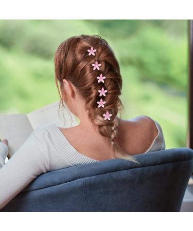 AYNKH 20 Pieces Small Lily Flower Hair Clips White Pink Rhinestone Cute Metal Pins for Girls Women Bridal Wedding Decorative Daily Hair Accessories - Buy Online on SooperMarket.com