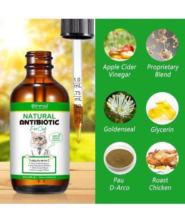 Cat Antibiotics & Supplements - Immune Support, Allergy Relief, UTI Prevention - Chicken Flavour - 2 Fl Oz - Buy Online on SooperMarket.com